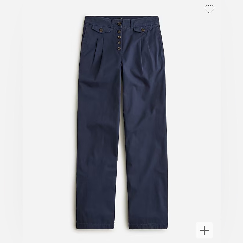 J. Crew Pleated button-front pant in chino NWT
